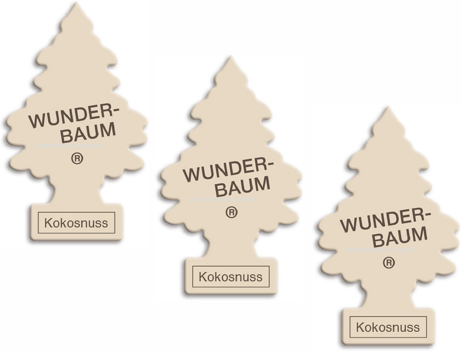 Wunder-Baum Luftreiniger Kokos 3er Duftbäumchen Wunderbaum 3 Set Lufterfrischer Kokosnuss