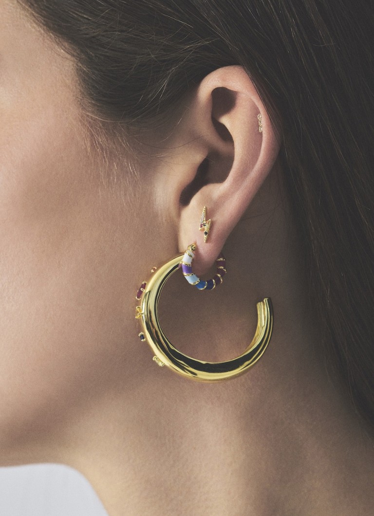 Anna + Nina Holographic gold-plated earrings