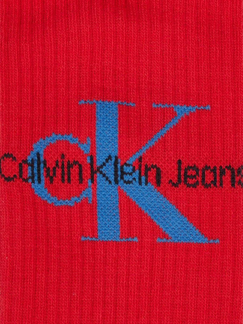 Sneakersocken mit Label-Print Modell 'MEN FOOTIE' in rot