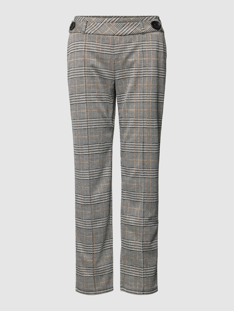 Stoffhose mit Glencheck-Muster in schwarz