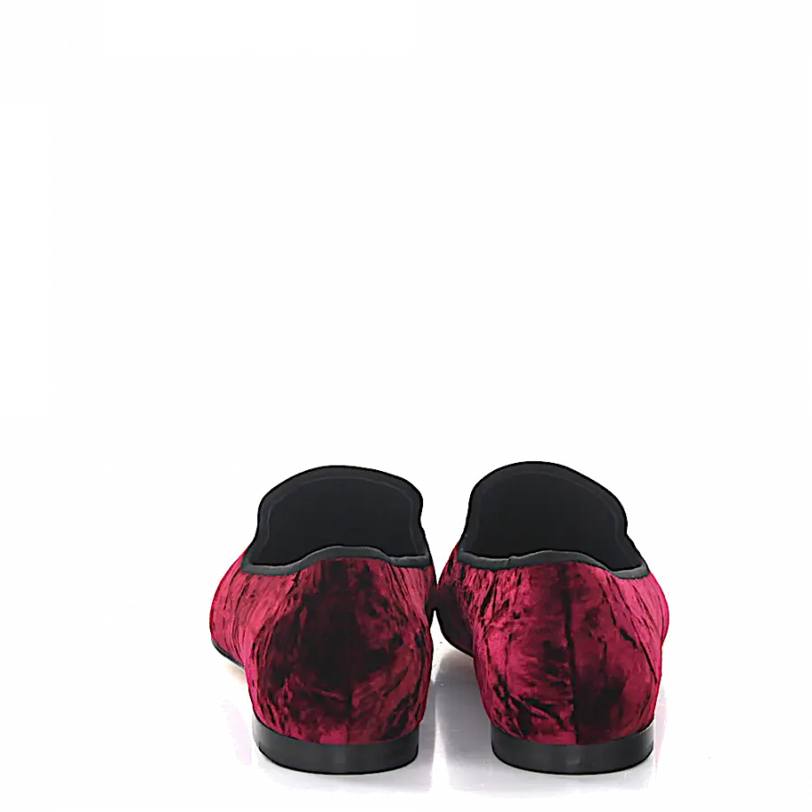 Giuseppe Zanotti - Loafer Kalbsleder Samt Metallverzierung bordeaux - rot