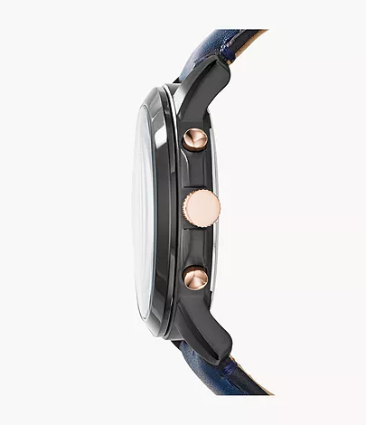 Fossil Herrenuhr Grant Leder Blau
