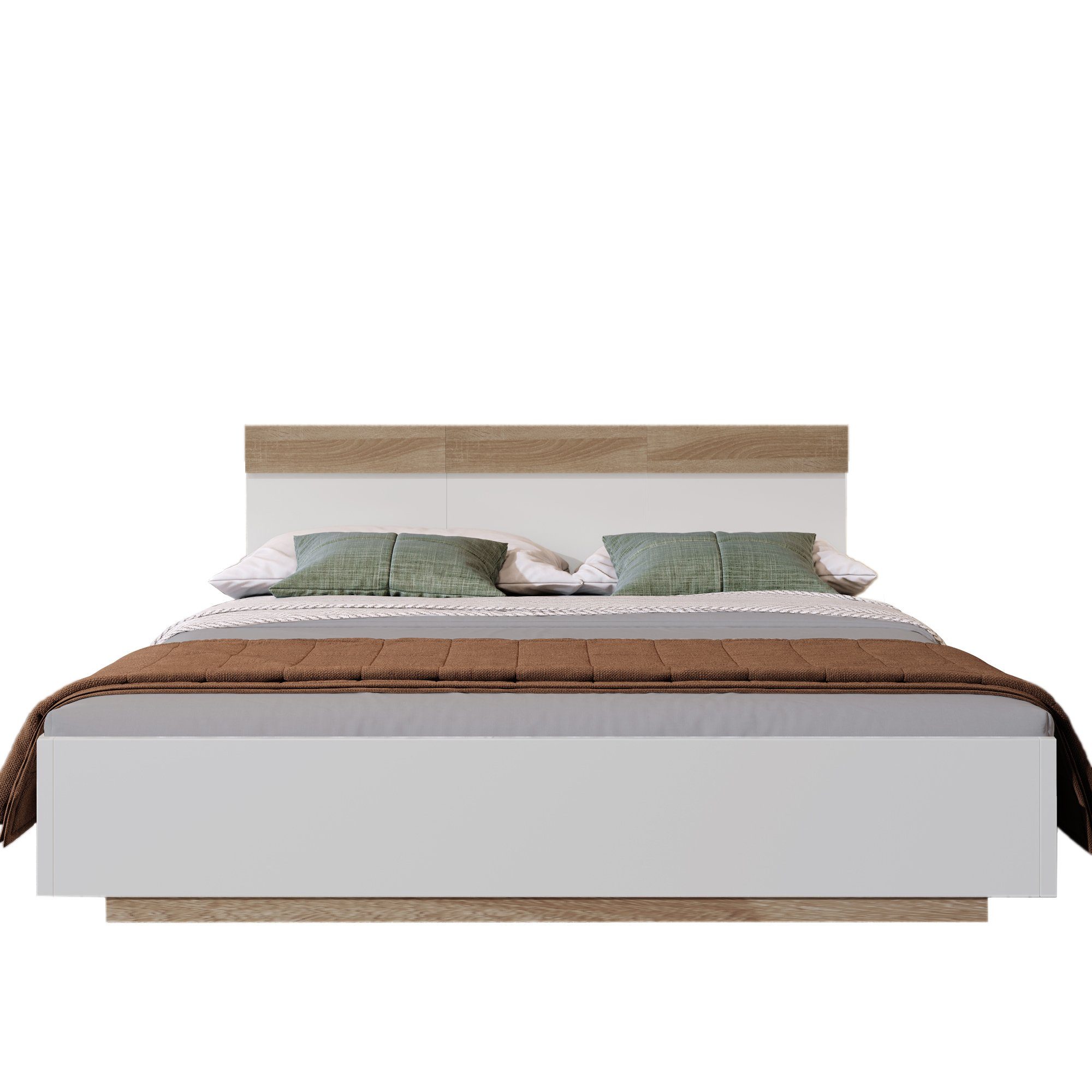HAUSS SPLOE Massivholzbett Doppelbett Holzbett Bettrahmen Kinderbett Jugendbett (Kiefernholz Doppelbett mit Lattenrost), 140x200cm