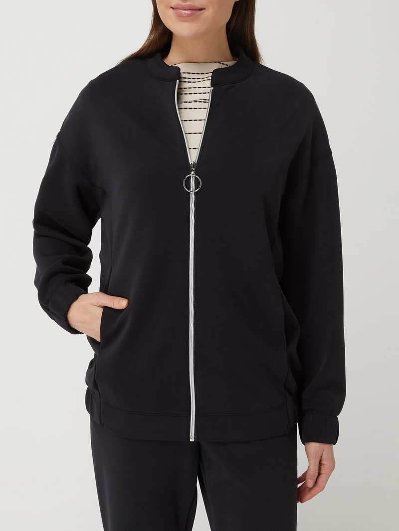 Sweatjacke aus Modalmischung in marineblau