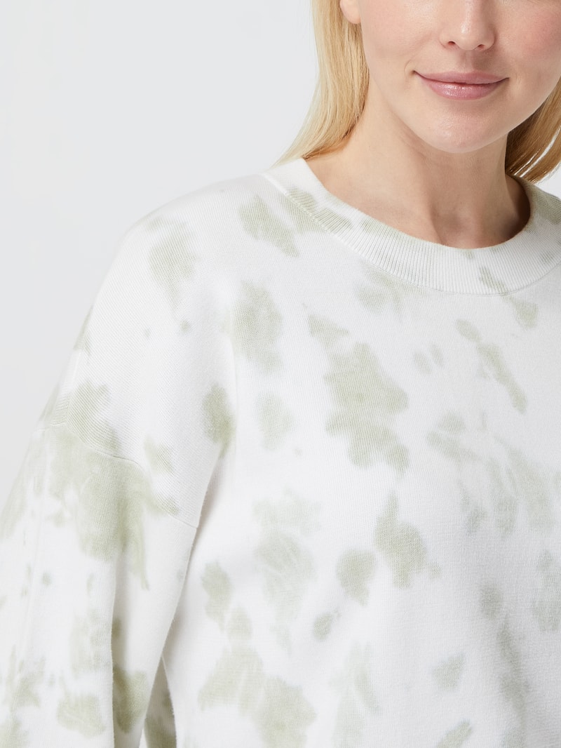 Sweatshirt im Batik-Look in khaki