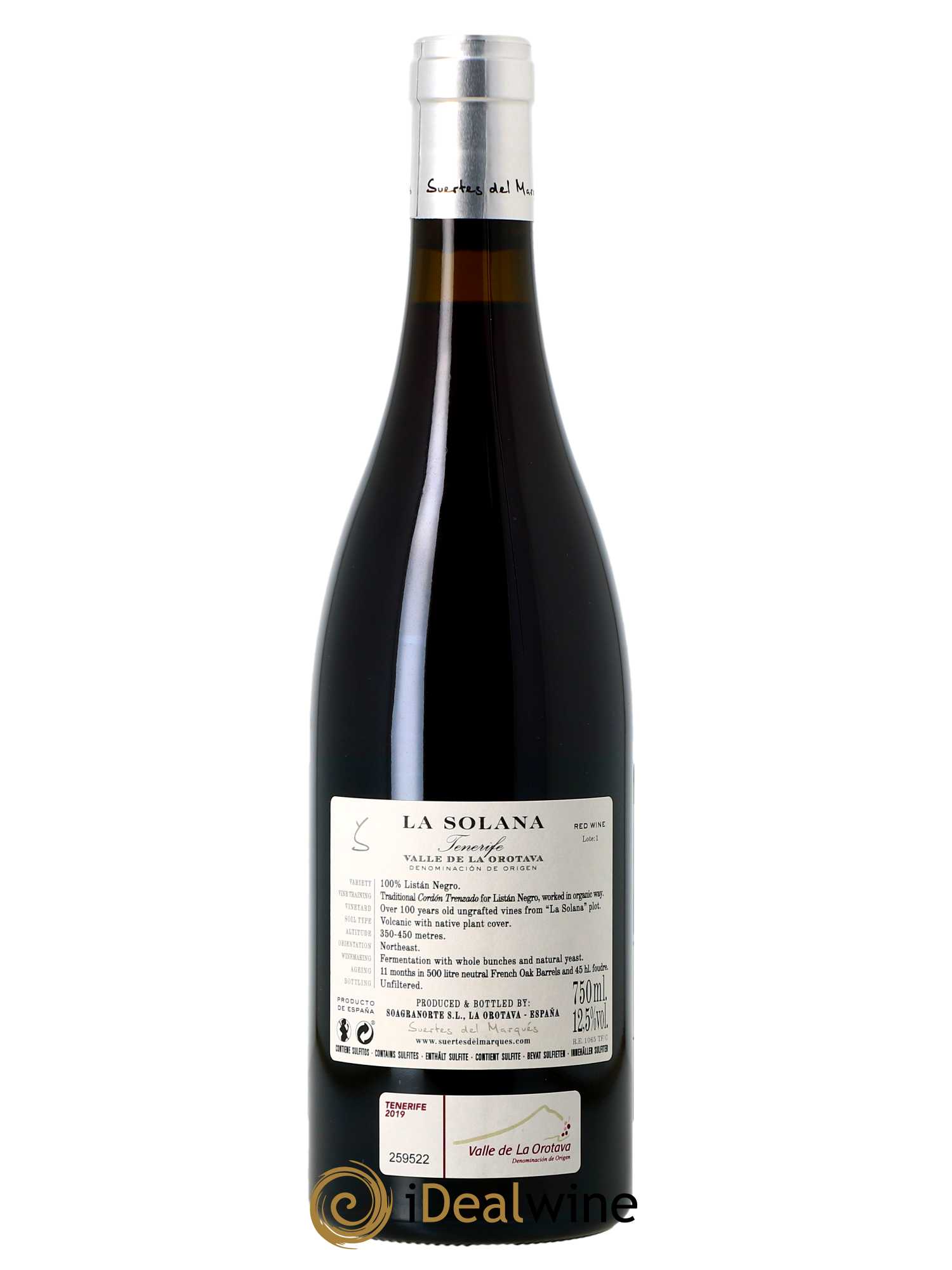 Valle de la Orotava Suertes del Marqués La Solana  2019 - Lot de 1 Bouteille