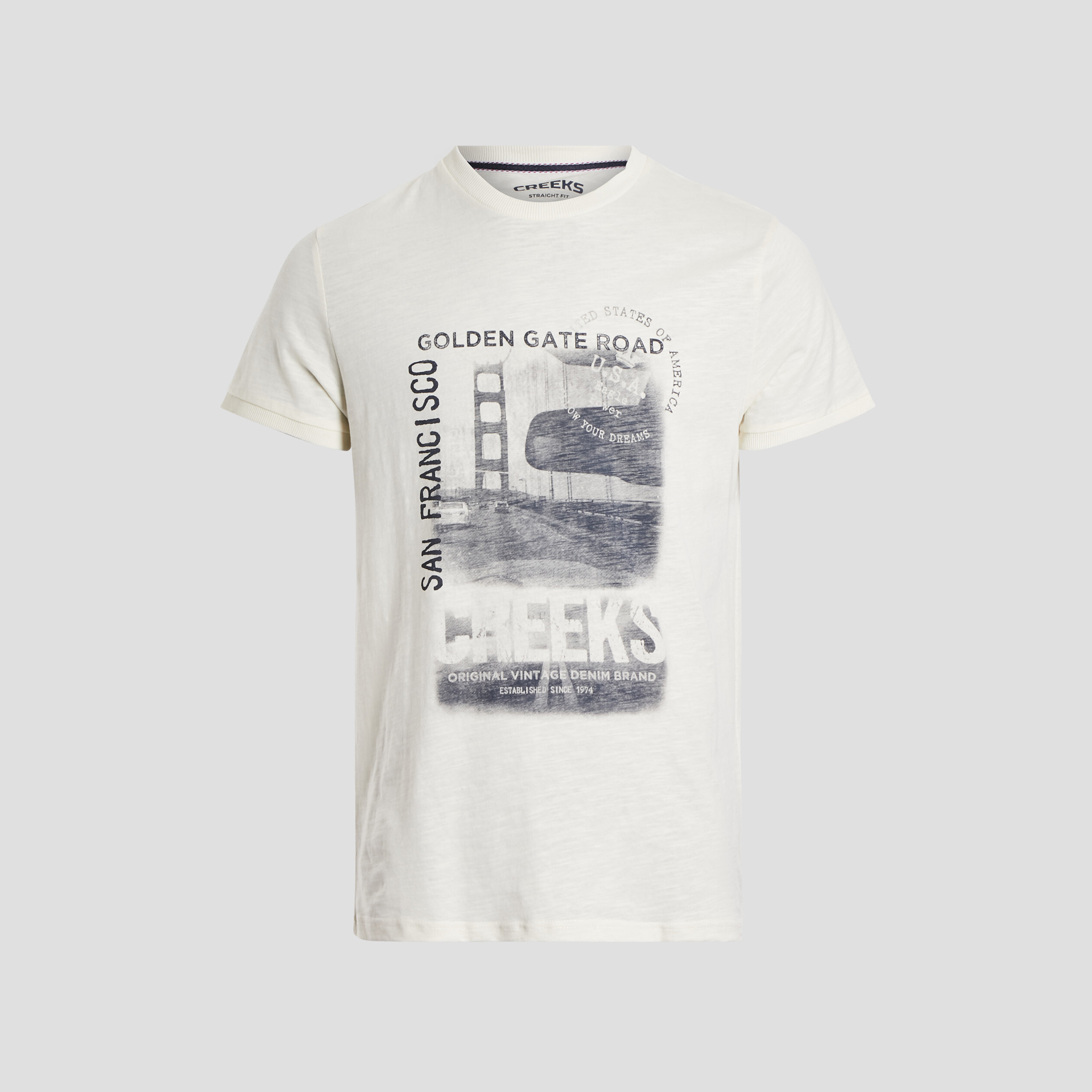 T-shirt manches courtes Creeks ivoire homme | La Halle