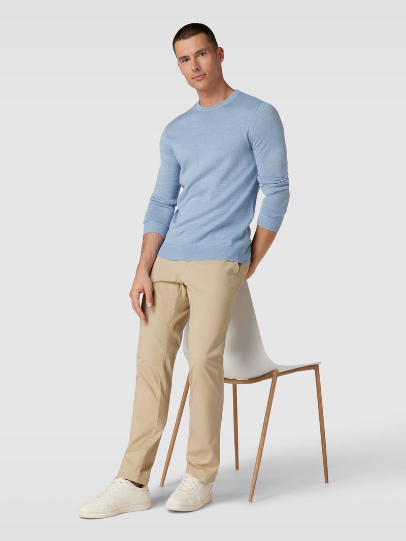 Longsleeve aus Woll-Mix in hellblau meliert