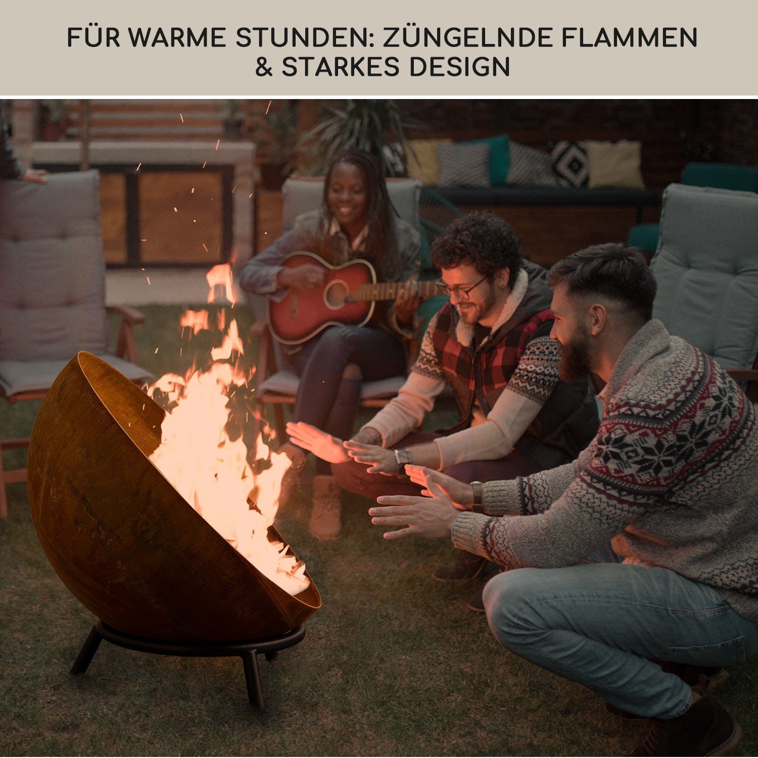 blumfeldt Feuerschale Fireball Rust Feuerschale, (Set), Feuerkorb Feuerstelle Outdoor Feuerschale Garten Lagerfeuerschale
