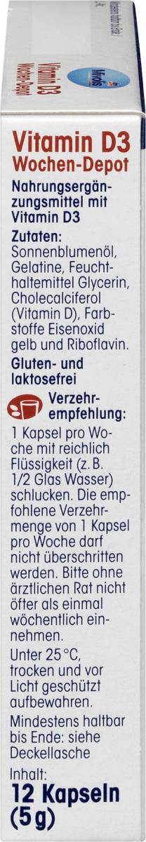 Vitamin D3 5600 I.E. Wochen-Depot Weichkapseln 12 St., 5 g