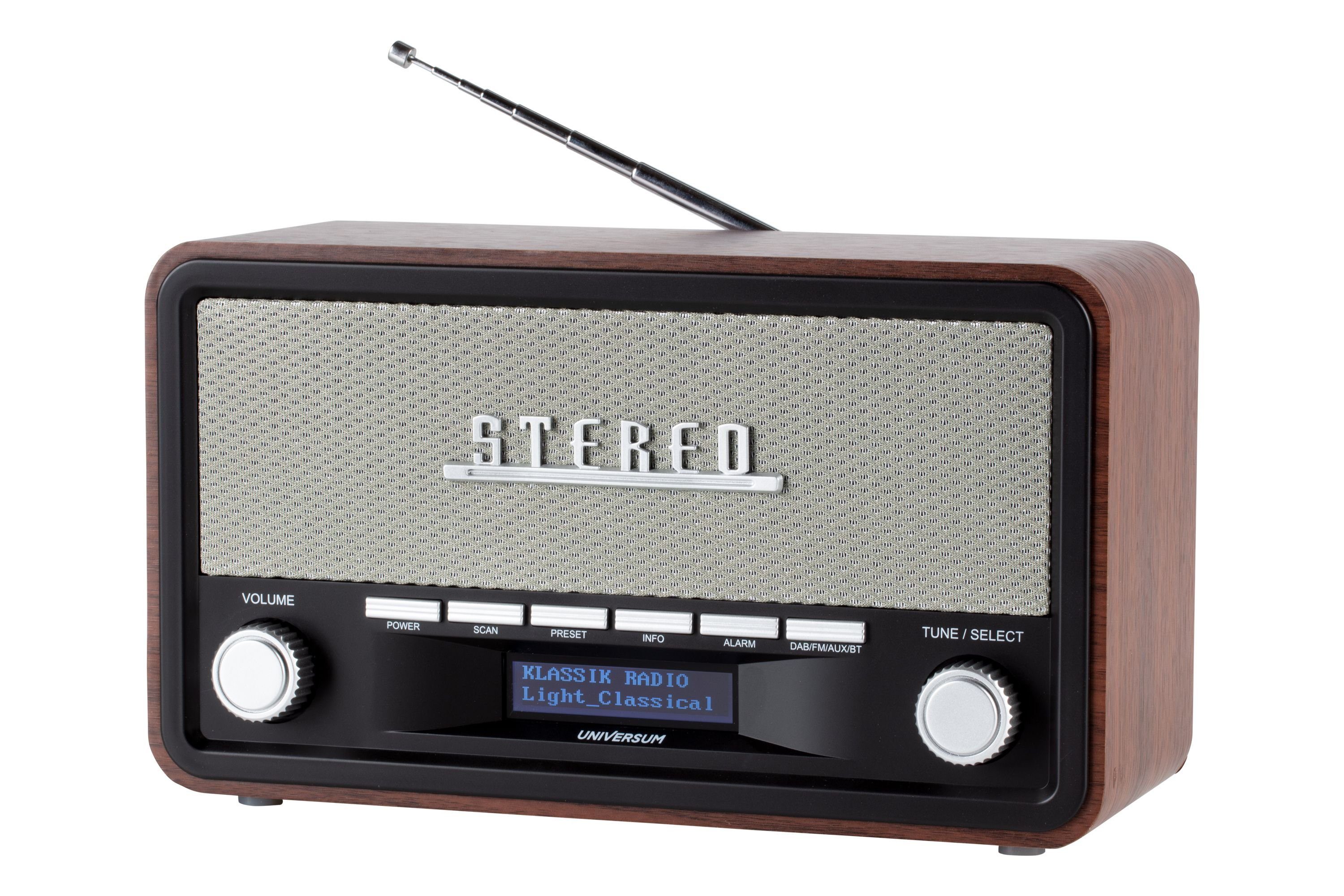 UNIVERSUM* DR 350-21 Digitalradio (DAB) (Retro Digitalradio mit Holzgehäuse, Bluetooth, AUX-IN und Weckfuntion)