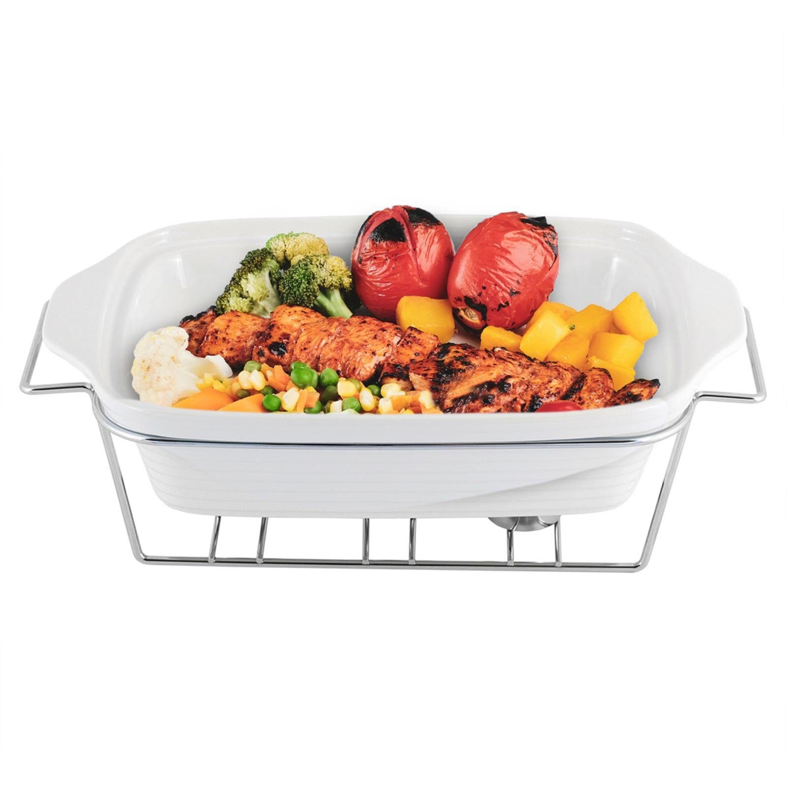 4BIG.fun Backform Speisenwärmer 2 L Wärmebehälter Chafing-Dish, (Buffetwärmer aus Keramik)