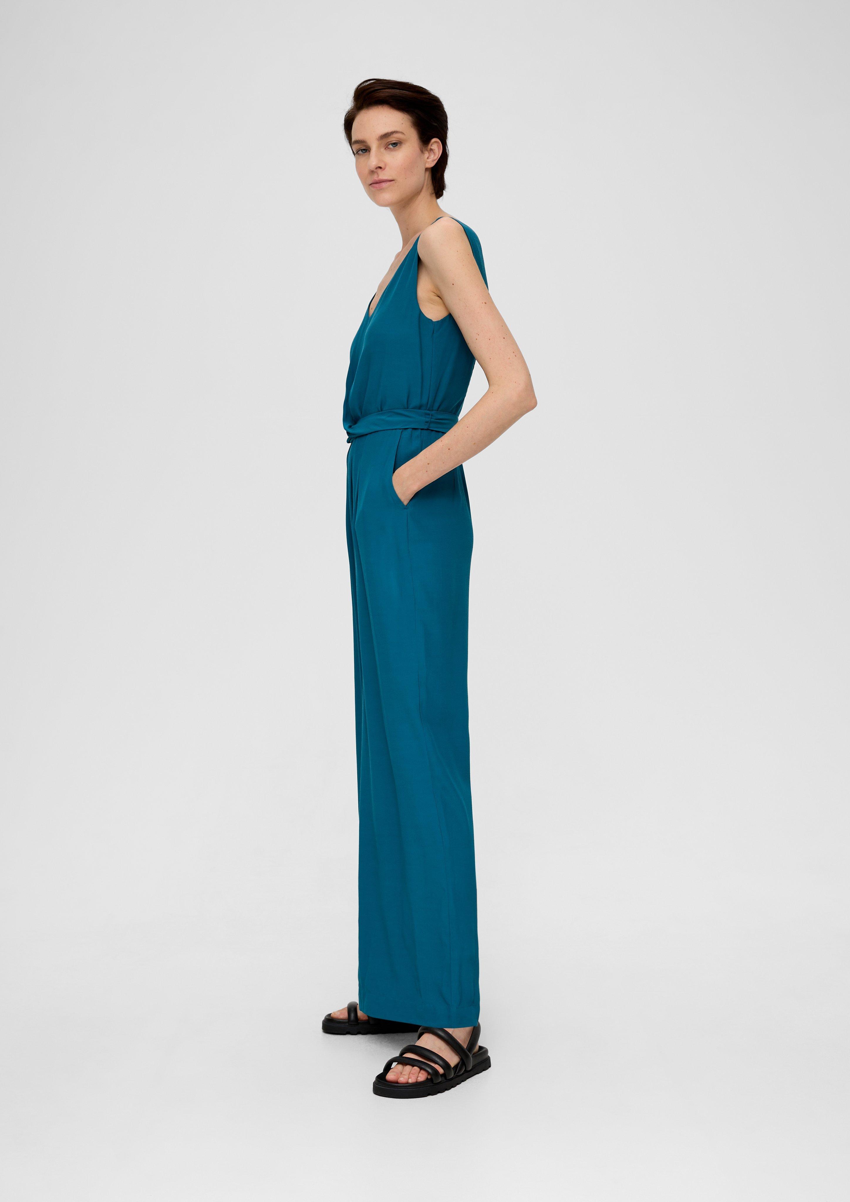 Viskose-Jumpsuit mit Taillengürtel  2132301-6768