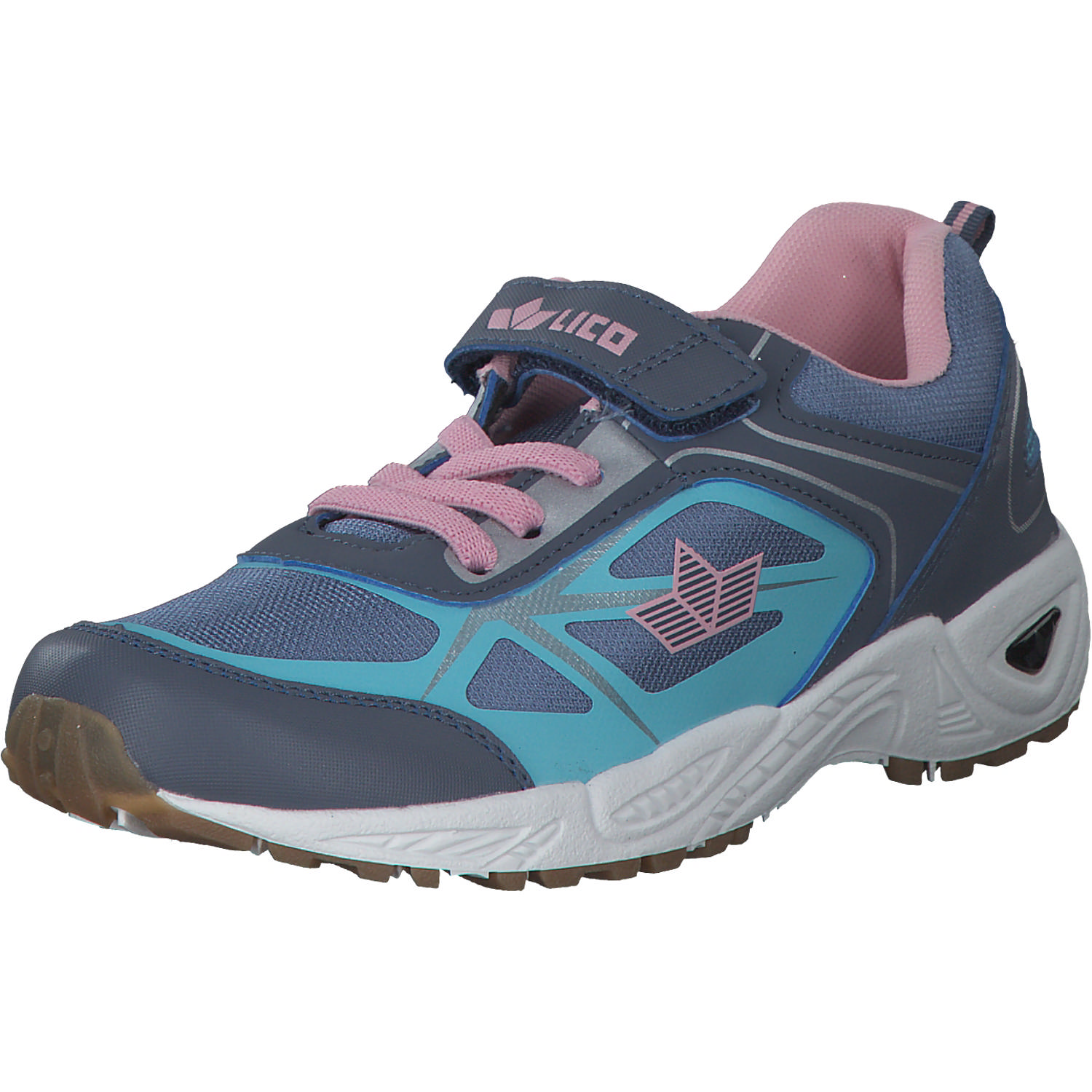 Geka Salford VS, Sneakers Low, Kinder, grau/rosa/tUErkis