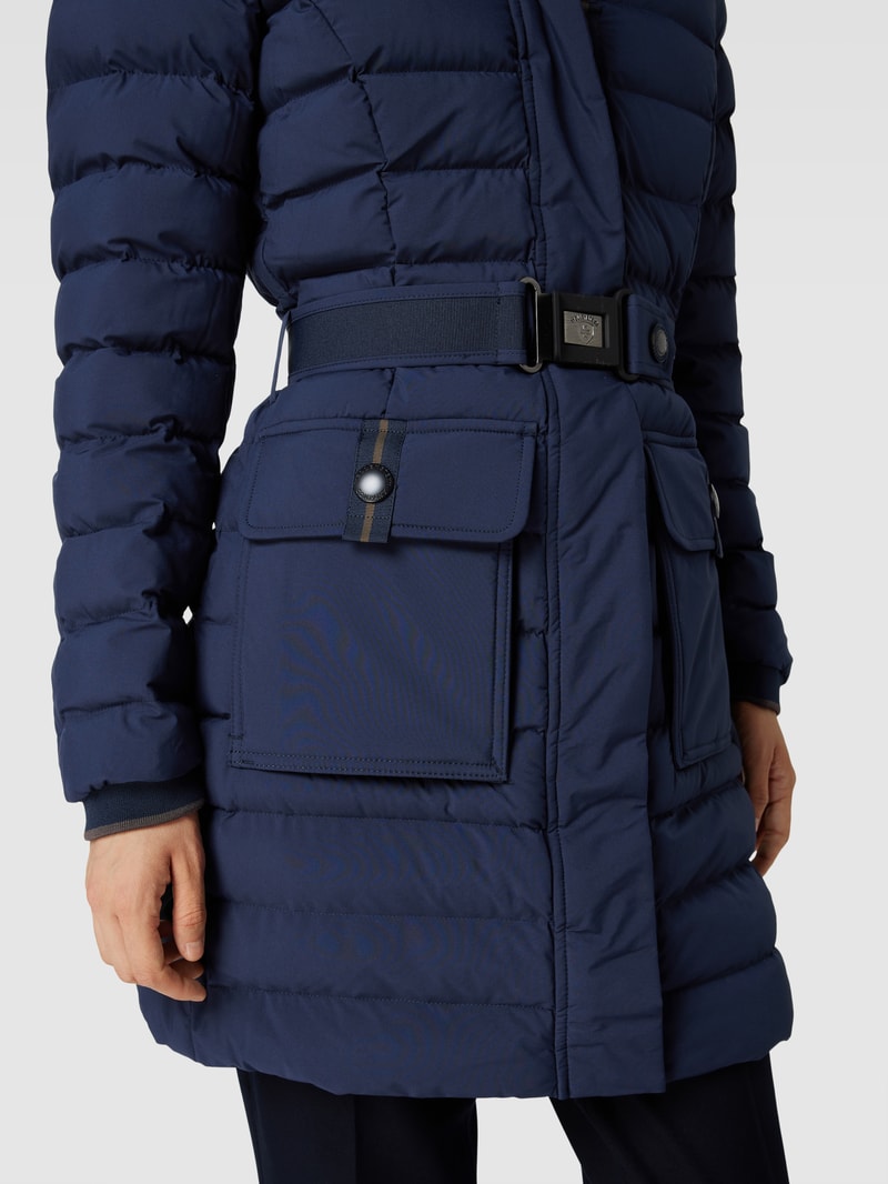 Funktionsjacke mit Kunstfellbesatz Modell 'ABENDSTERN' in marineblau