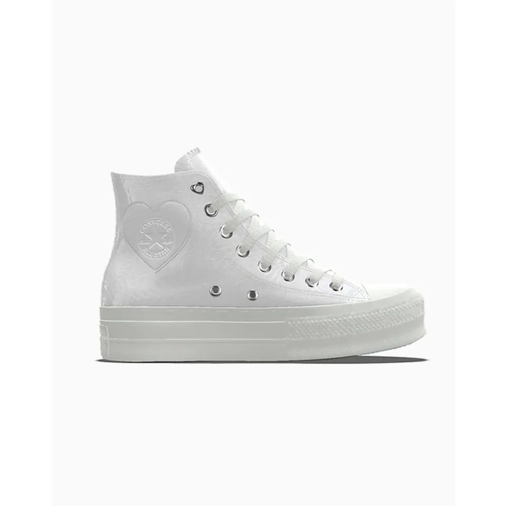 Converse Custom Chuck Taylor All Star Lift Platform Premium Wedding By You A02253CSP24_WHITELACE / weiss