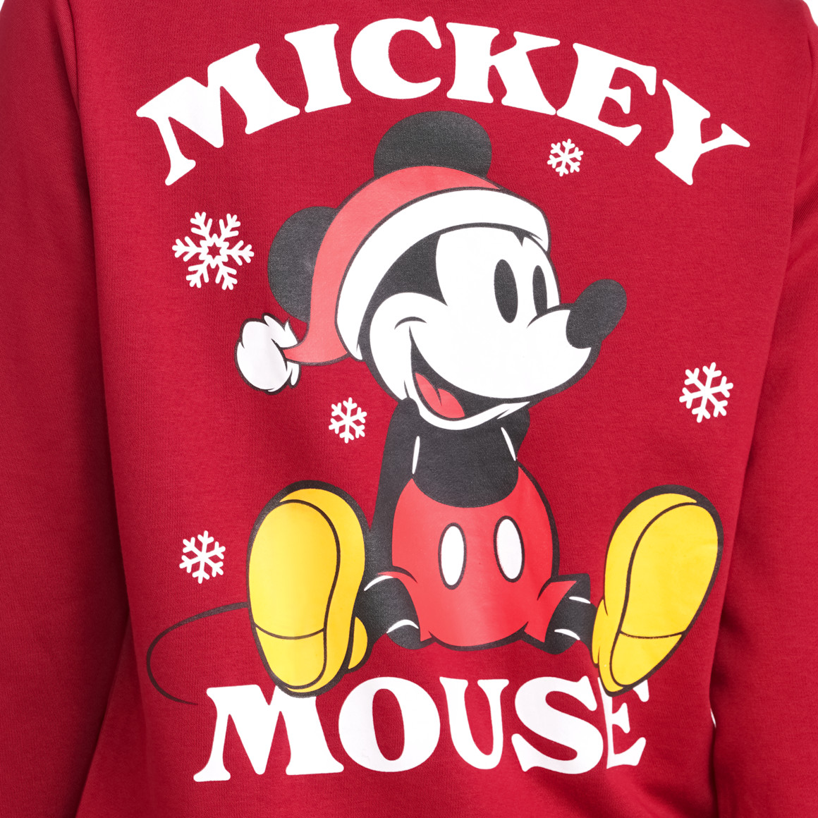 Micky Maus Weihnachtssweatshirt mit Print dunkelrot