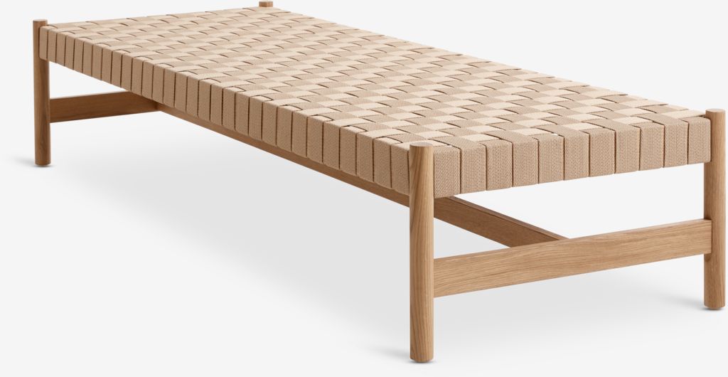 VADEHAVET Sofa rozkładana VADEHAVET 189x67 tkanina naturalna/dąb