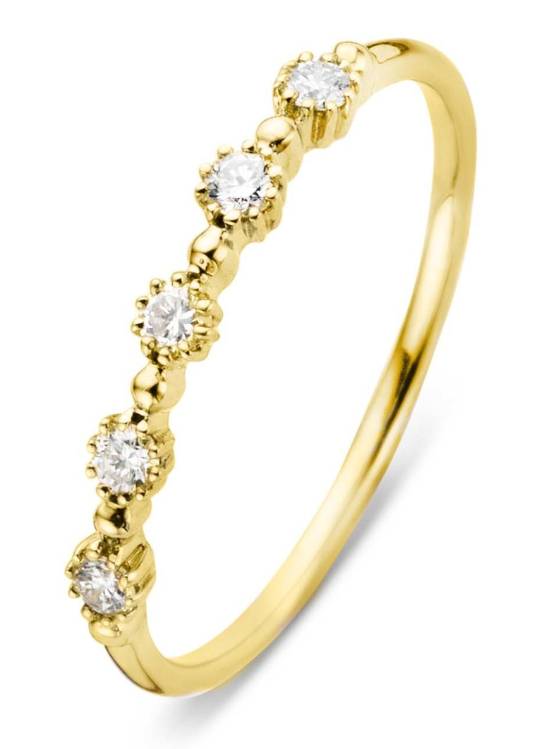 Inel cu vârf de diamant din aur galben și un diamant de 0,17 ct, Joy
