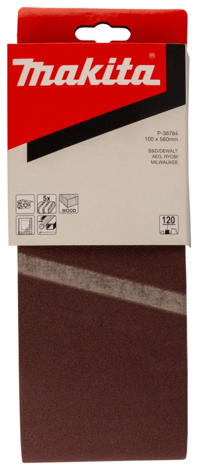 Příslušenství Makita P-36784 Brusný pás 560 x 100 mm K120 5 ks.
