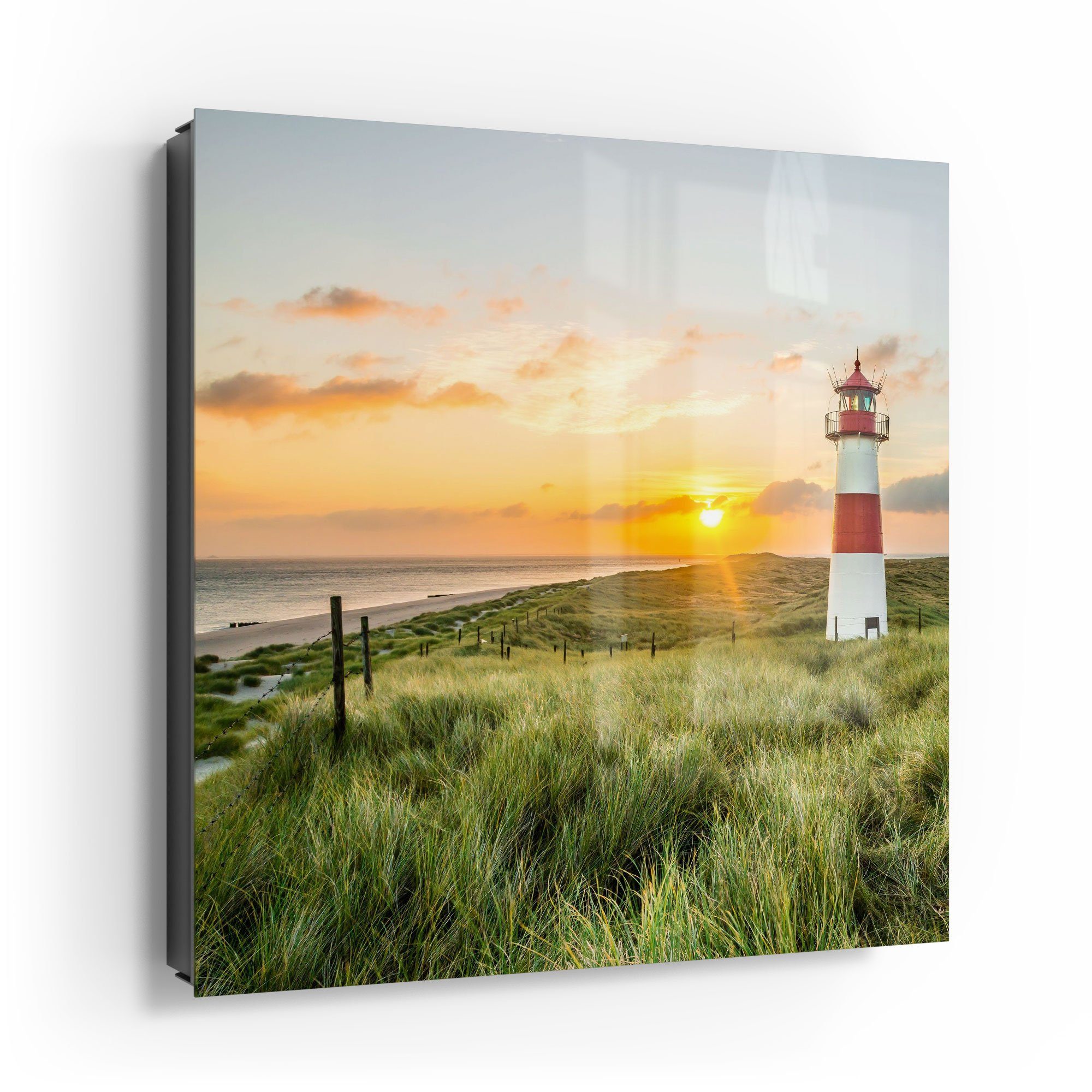 DEQORI Schlüsselkasten 'Leuchtturmliebe', Glas Schlüsselbox modern magnetisch beschreibbar