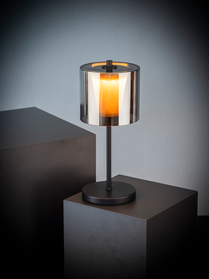 APS Tischleuchte in schwarz, Ø 12 cm, H: 28 cm, Glas/Metall günstig kaufen onesize