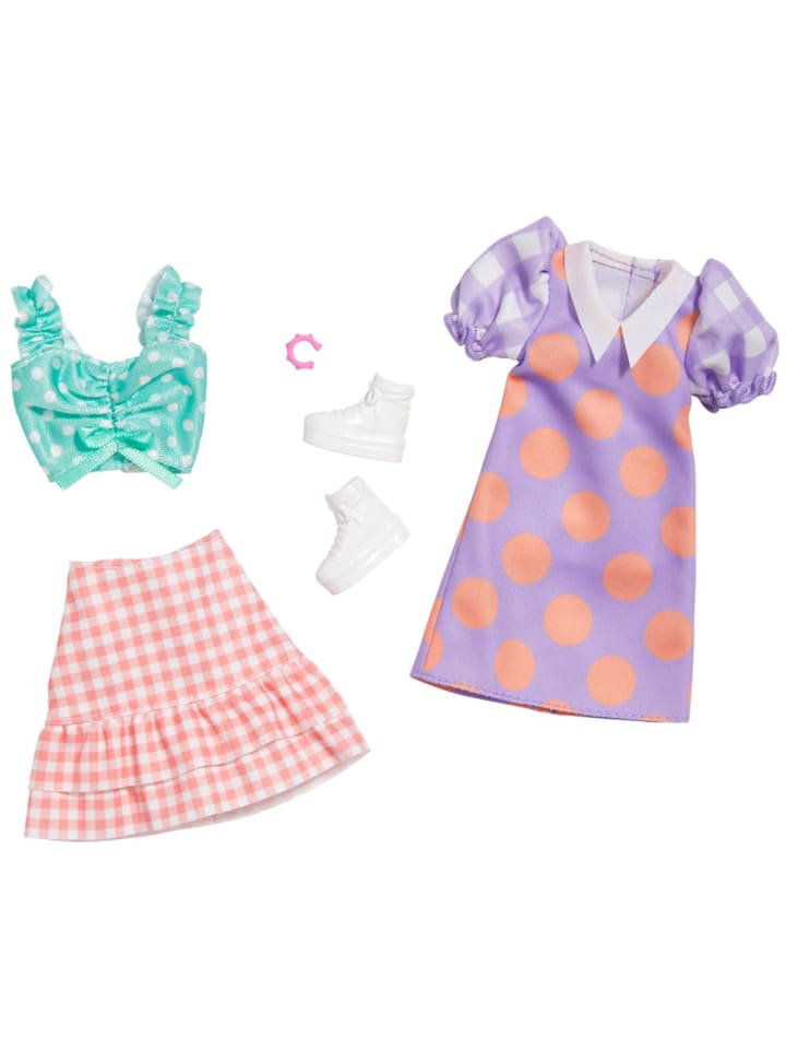 Barbie Dots and Checks | 2 Garderoben Set | Barbie Puppen-Kleidung günstig kaufen onesize