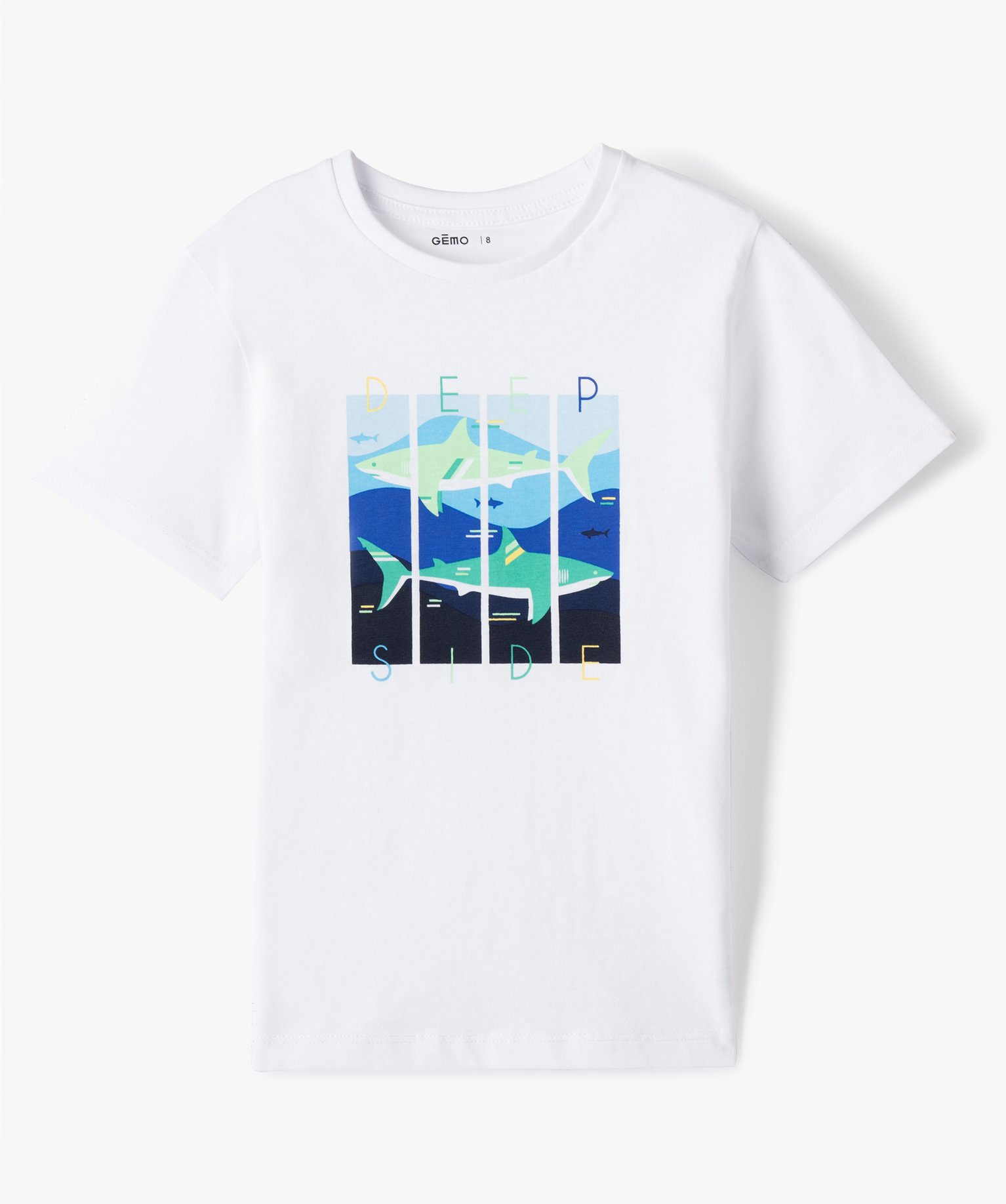 Tee-shirt Garçon à manches courtes à motifs animaux blanc | GEMO