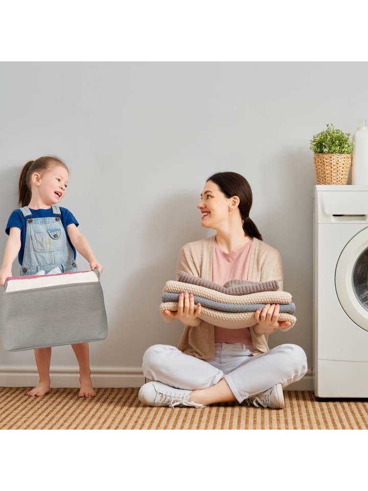 relaxdays Aufbewahrungskorb in Grau - (B)48 x (H)30 x (T)38 cm günstig kaufen onesize