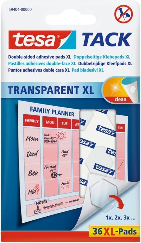 tesa Doppelseitige Klebepads Transparent 84 g 36 Stück