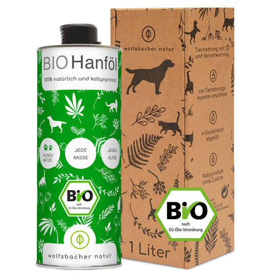 Wolfsbacher Natur Ergänzungsfutter & Aufzucht Wolfsbacher Natur Bio Hanföl 1 l