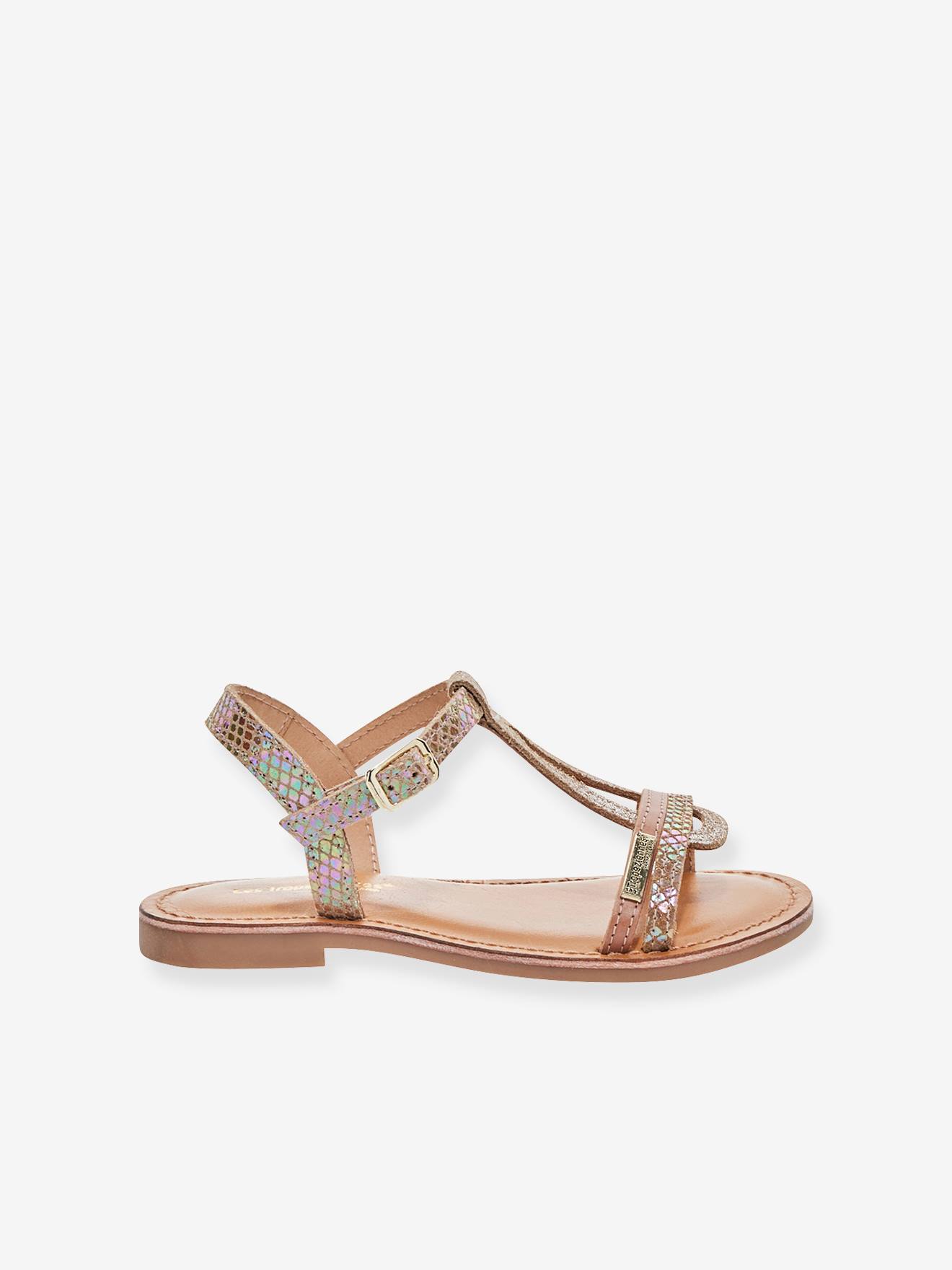 Sandales cuir enfant Bada LES TROPEZIENNES® PAR M. BELARBI beige irisé