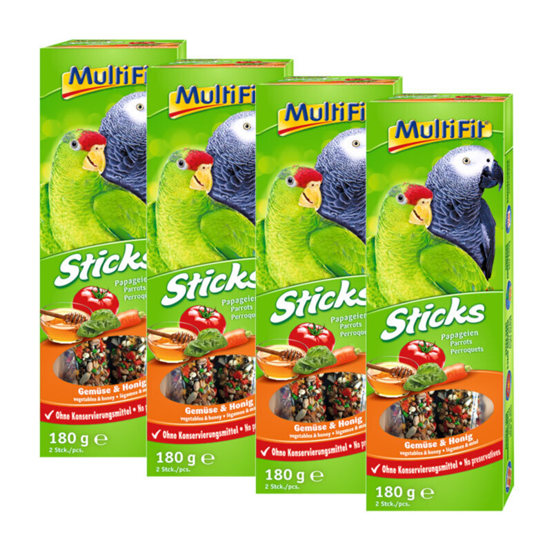 MultiFit Snacks MultiFit Papagei Sticks 4x2er Gemüse Honig