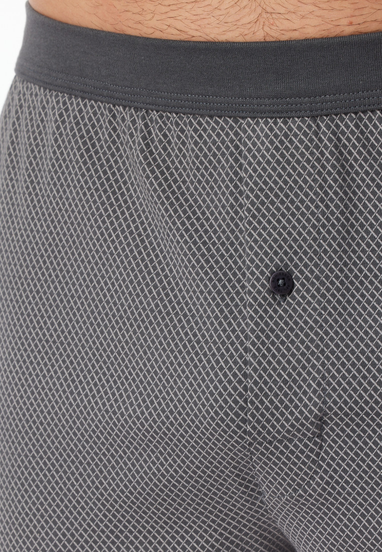 Boxershorts Organic Cotton gemustert anthrazit - Comfort Fit