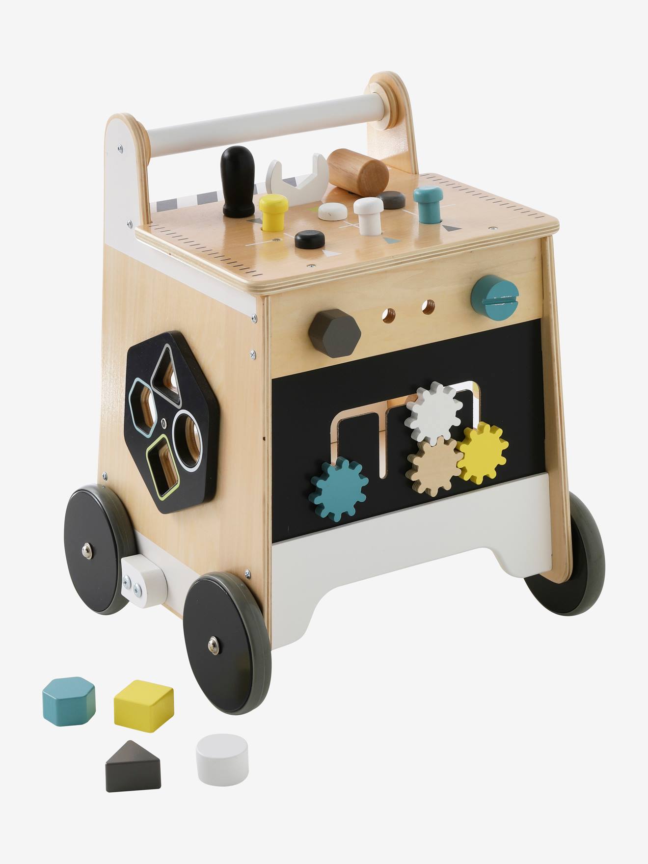Chariot de marche bricolage en bois FSC® beige