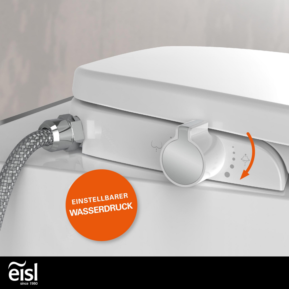 Eisl Dusch WC Sitz Aufsatz, Bidet Einsatz für Toilette, WC Dusche Weiß