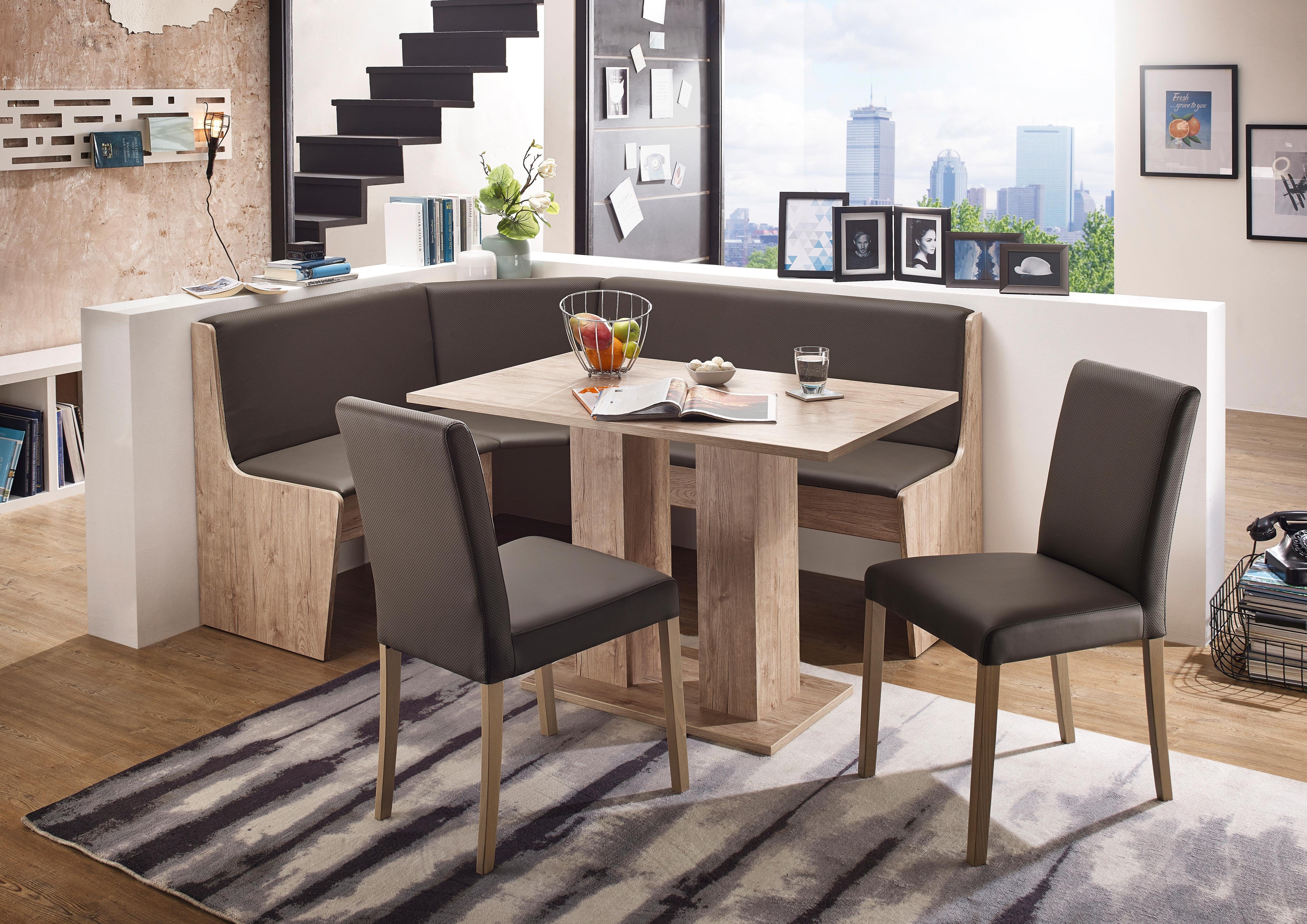 SCHÖSSWENDER Eckbankgruppe Sylt, (Set, 4-tlg), Eckbank ist umstellbar, Eckbank mit Truhe