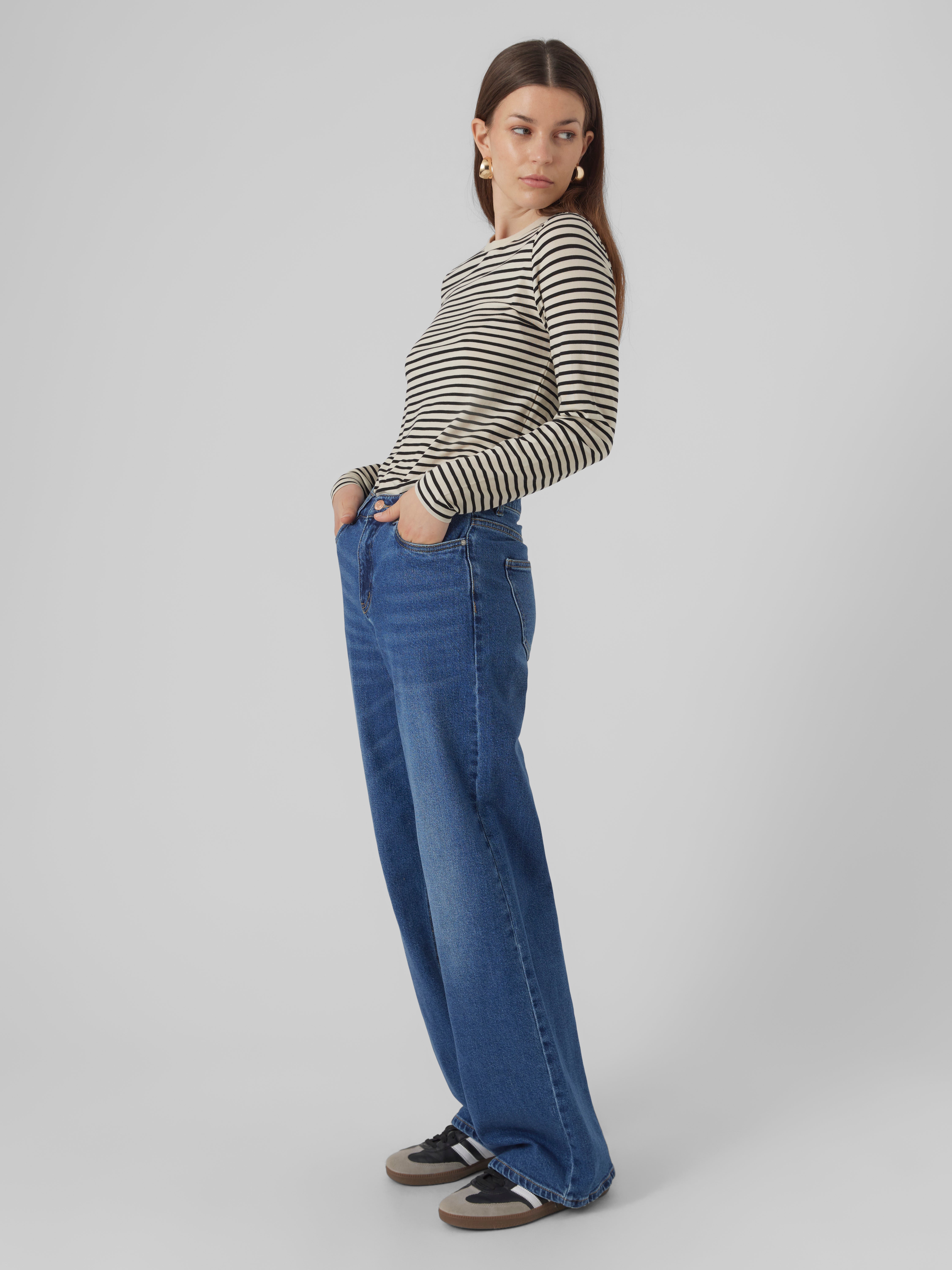 VMFAITH Niedrige Taille Weit geschnitten Jeans