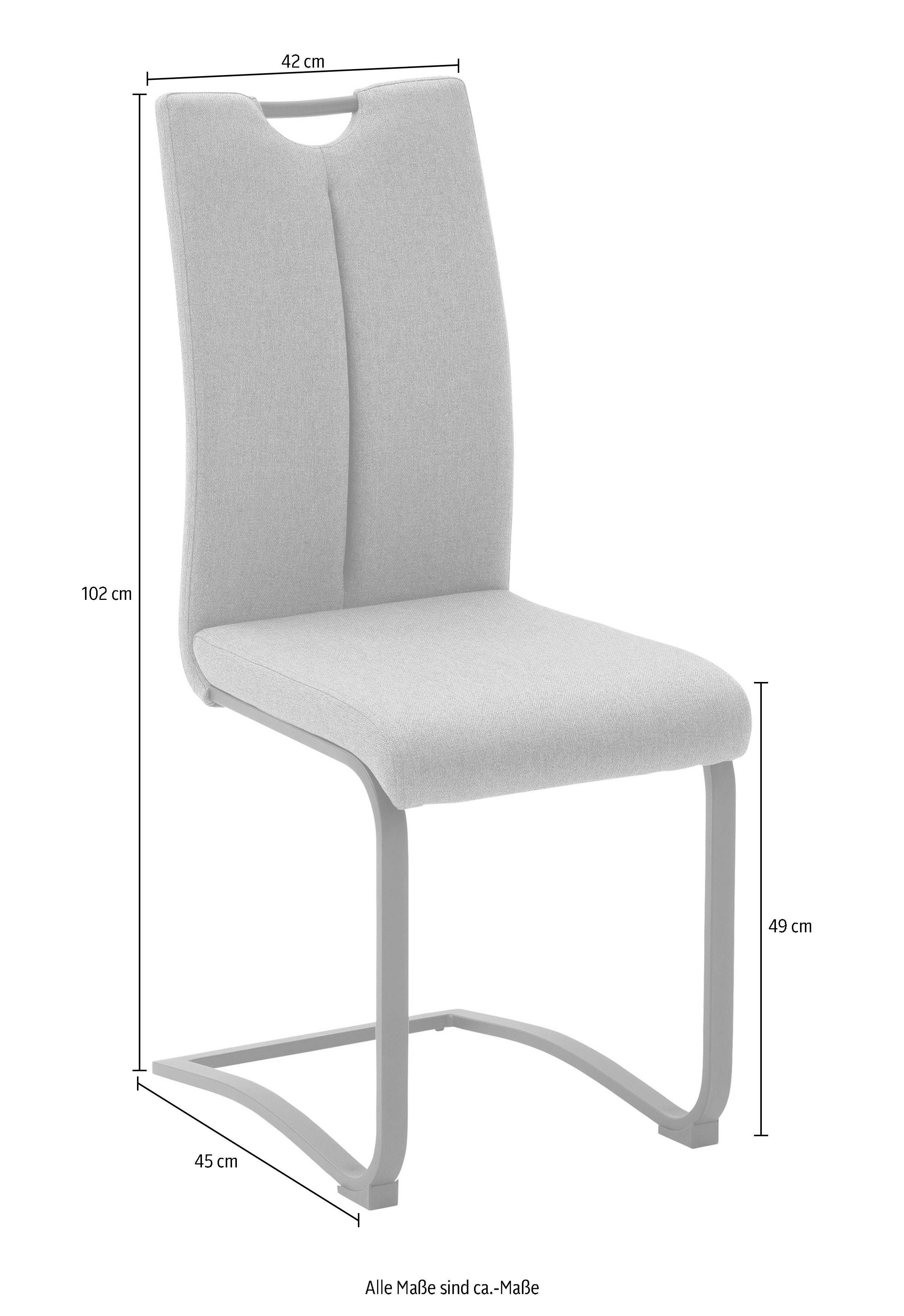 MCA furniture Freischwinger Sambia (Set, 4 St), 4-er Set, Stuhl mit Stoffbezug und Griffloch, belastbar bis 120 kg