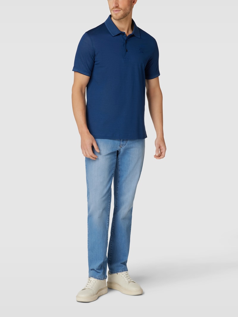 Straight Fit Jeans mit Label-Patch Modell 'Cadiz' in hellblau