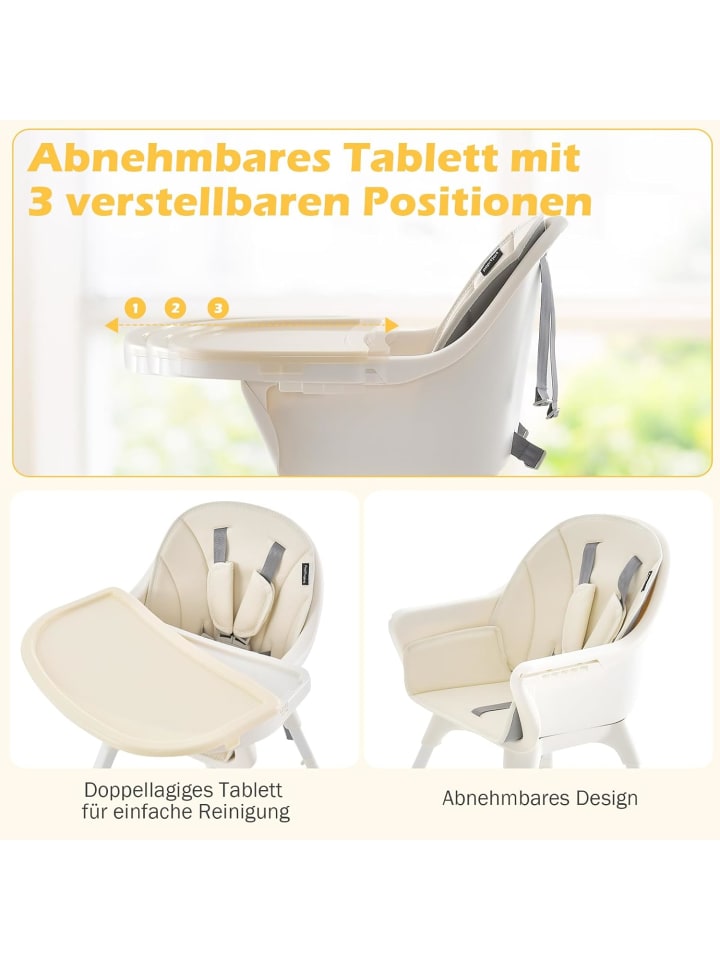 COSTWAY 6-in-1 Hochstuhl in Beige günstig kaufen onesize
