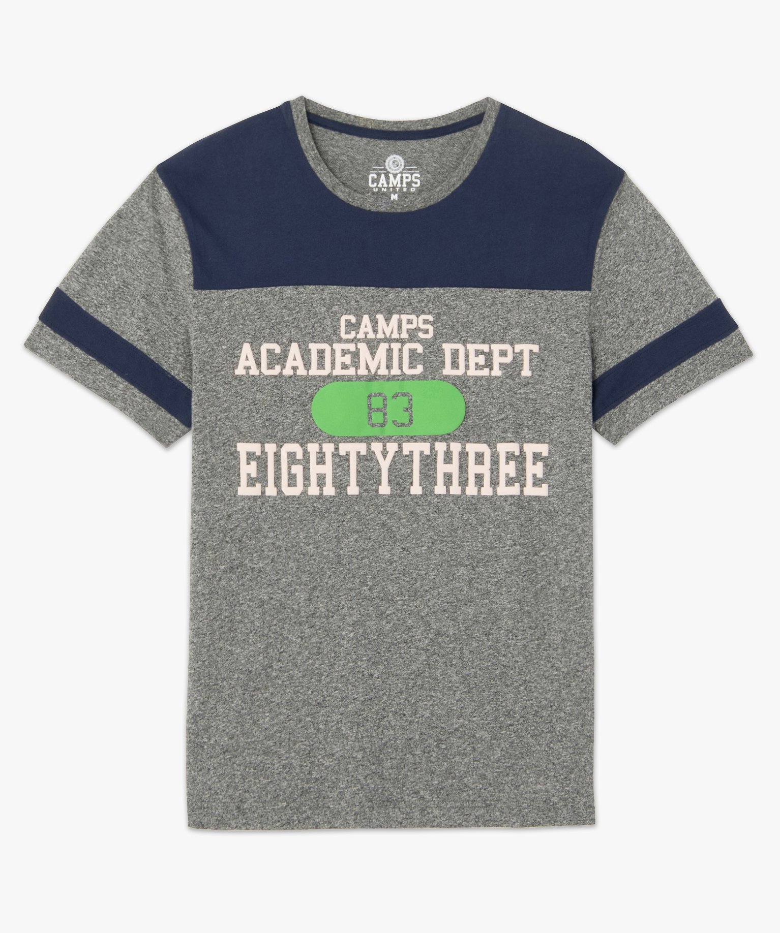 Tee-shirt homme bicolore à manches courtes – Camps United gris | GEMO