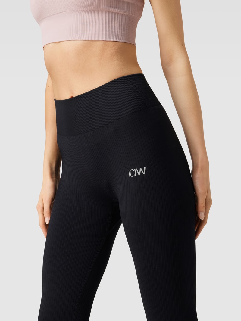 Leggings mit Label-Print Modell 'Define' in schwarz