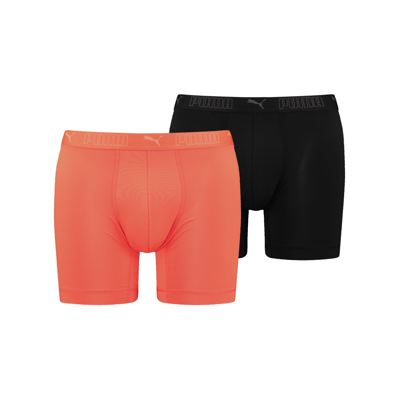PUMA Sport Mircofiber Long Boxer 2er Pack Rot Schwarz F007
