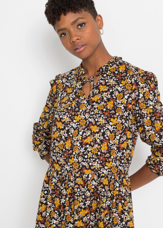 Blusenkleid mit Blumenprint aus nachhaltiger Viskose