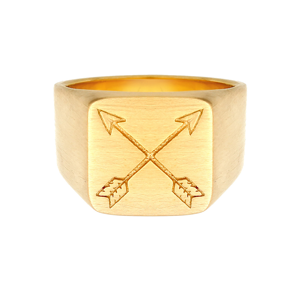 KUZZOI KUZZOI Bague Chevalière Flèche Base Mat Bague Homme-(925/1000) Argent Bague