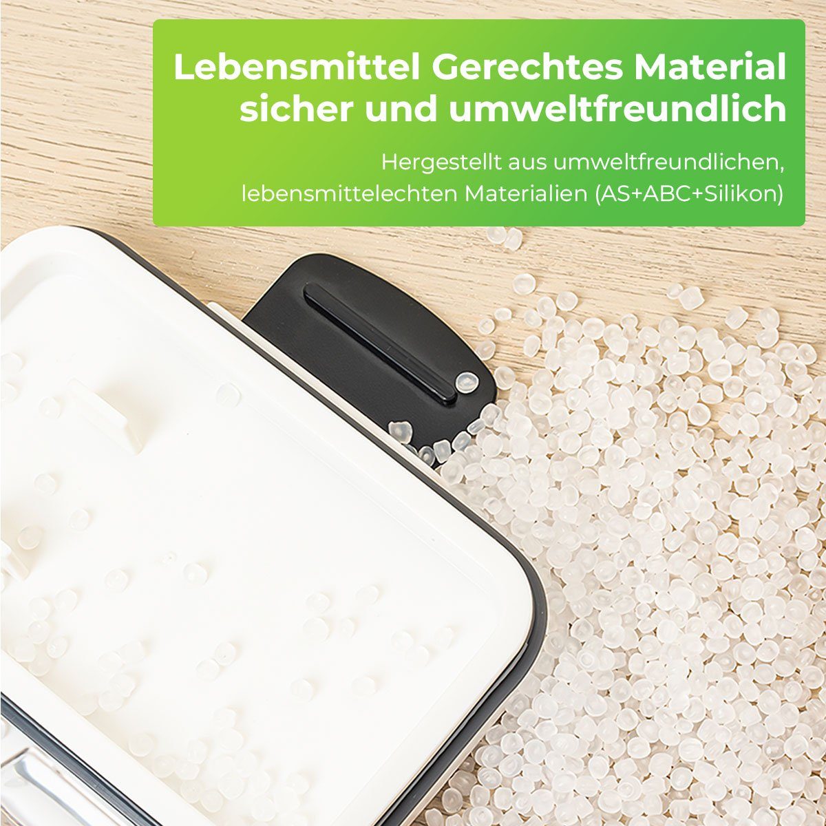7Magic Vorratsdose 4-tlg Aufbewahrungsbox Küche Organizer Insgesamt 8950ml Vorratsdosen, AS+ABC+Silikon, (4-tlg), Vorratsdosen-Set mit großer Öffnung, inklusive Löffel und Sieb