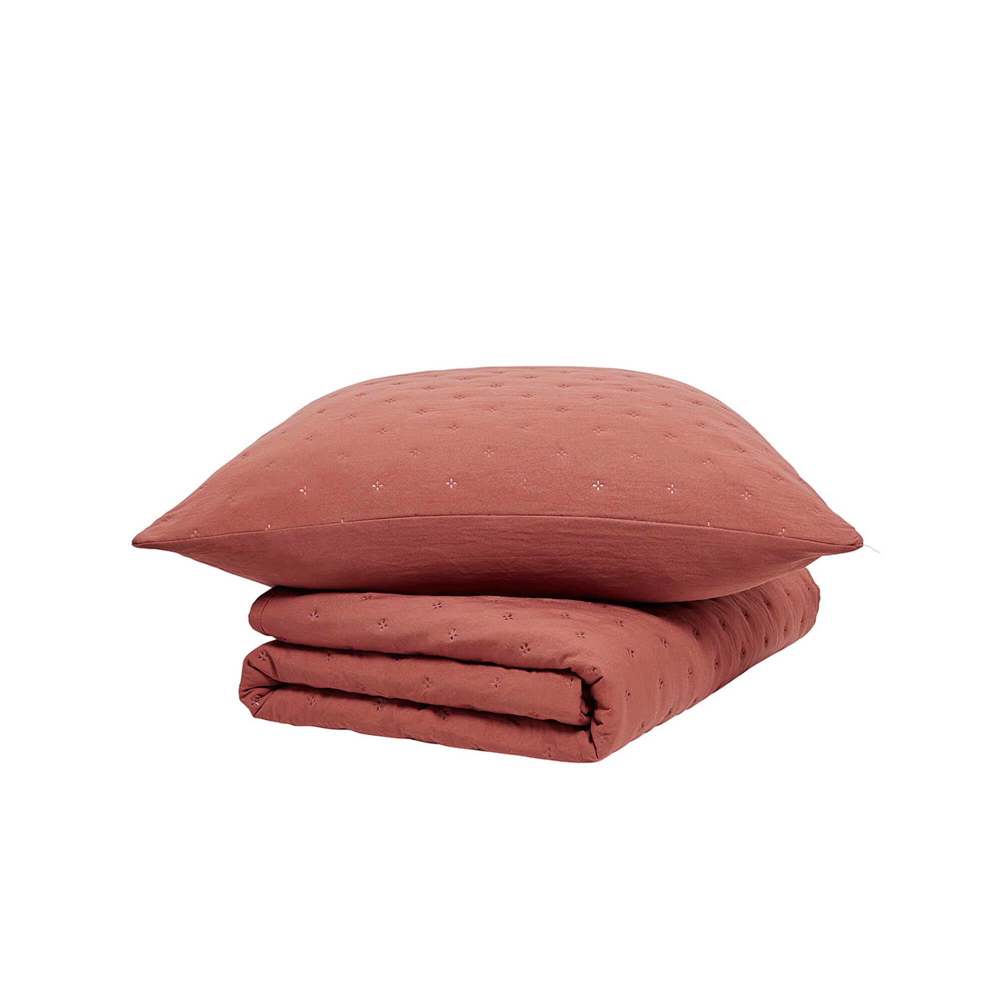 Ensemble couvre-lit uni matelassé reliefé