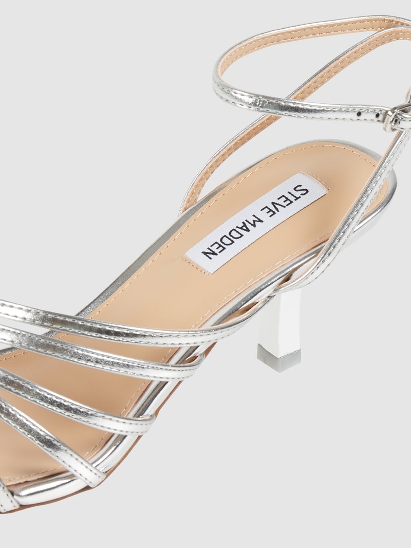 Sandalette mit Fesselriemen Modell 'Aglow' in silber