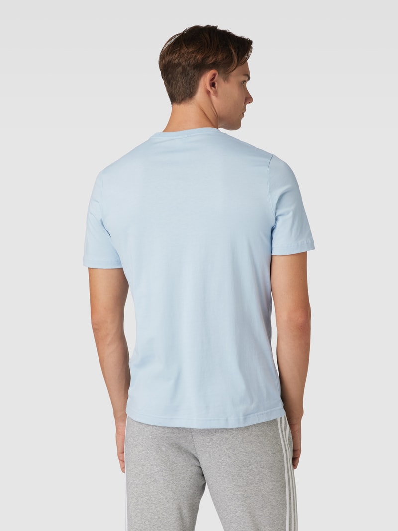 T-Shirt mit Label-Stitching in hellblau